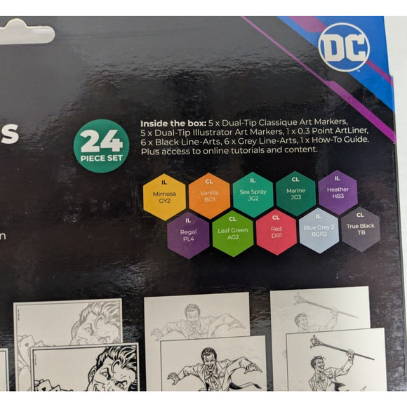 Spectrum Noir Batman Joker Art Kit - 24 Piece Set Includes Markers & Prints - Picture 4 of 5
